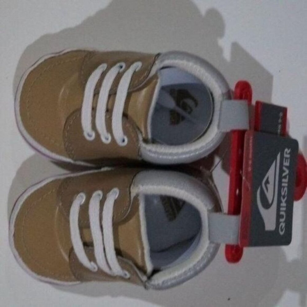 Quicksilver Tan Baby Lace Up Sneakers High Top Shoes - Picture 5 of 5